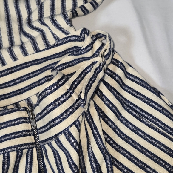 J.O.A. Striped Sailor Jumpsuit Blue White Medium - Picture 9 of 9